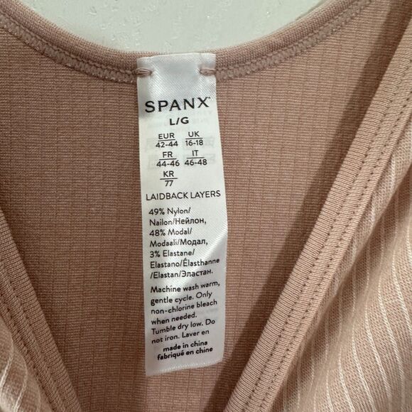 Spanx Womens Laidback Layers Pink‎ V-Neck Soft Tank Top Size Large NWT - Picture 5 of 7